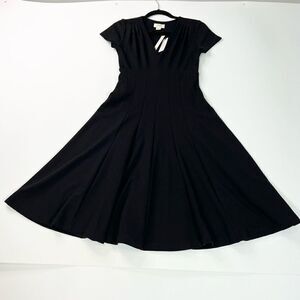 Maeve by Anthropologie Dress Women XS Fit and Flare Linen Blend A Line New Black